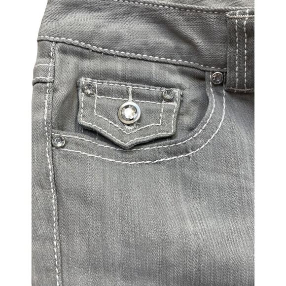 INC International Concepts Jeans Womens Size 8 Gray Regular Fit Bootleg Mid - Picture 6 of 9